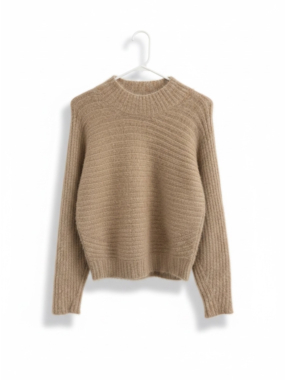 Knit Co-Op Eyelash Batwing Longsleeve Knit Sweater Tan Medium